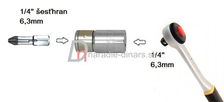 Adaptér na bity 1/4"