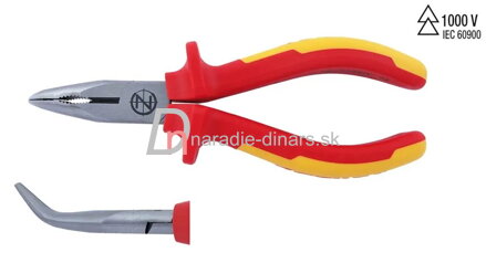 Elektrikárske kliešte s dlhým nosom 160 mm zahnuté