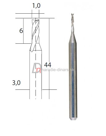 Tvrdokovová fréza 1,0 mm