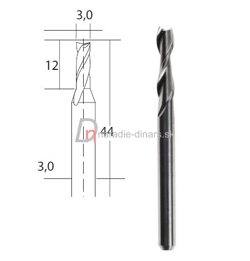 Tvrdokovová fréza 3,0 mm Tvrdokovová fréza 3,0 mm