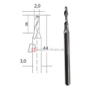 Tvrdokovová fréza 2,0 mm